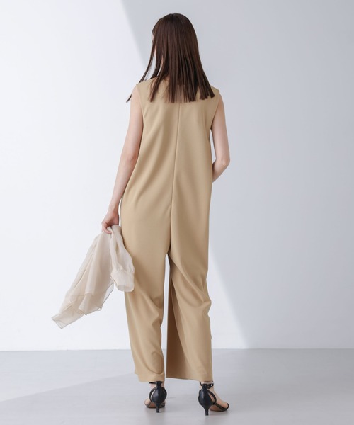 NANO universe（ナノユニバース）の「AtPARK＆DAILYWEAR/カットジョーゼットサロペ（サロペット/オーバーオール・レディース・ベージュ/チャコール・M/S）」の7枚目の写真