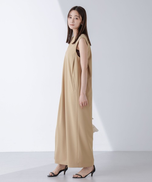 NANO universe（ナノユニバース）の「AtPARK＆DAILYWEAR/カットジョーゼットサロペ（サロペット/オーバーオール・レディース・ベージュ/チャコール・M/S）」の8枚目の写真