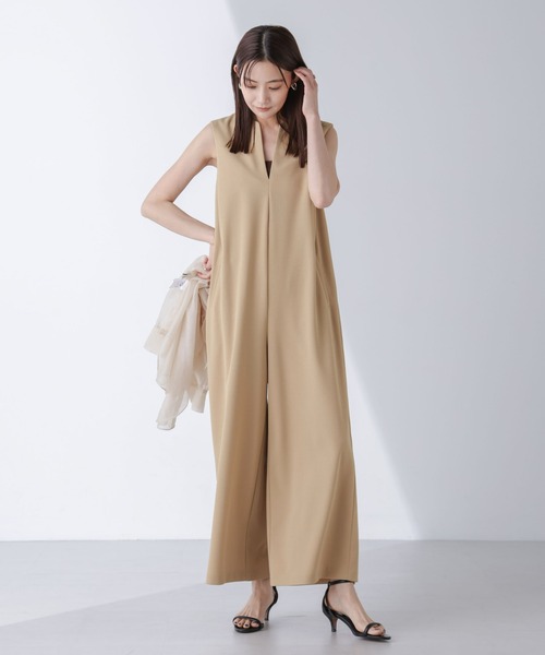 NANO universe（ナノユニバース）の「AtPARK＆DAILYWEAR/カットジョーゼットサロペ（サロペット/オーバーオール・レディース・ベージュ/チャコール・M/S）」の9枚目の写真