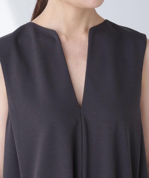 NANO universe（ナノユニバース）の「AtPARK＆DAILYWEAR/カットジョーゼットサロペ（サロペット/オーバーオール・レディース・ベージュ/チャコール・M/S）」の20枚目の写真