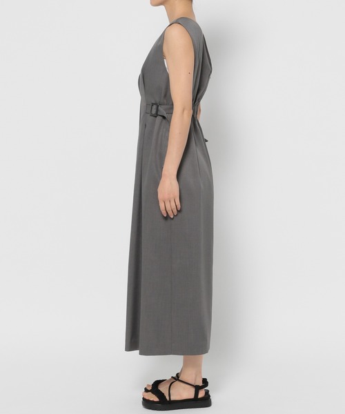 mysty woman(ミスティウーマン)の「サイドタブジャンスカ 135839(ジャンパースカート・レディース・チャコールグレー/ダークブラウン/ベージュ・FREE)」の6枚目の写真