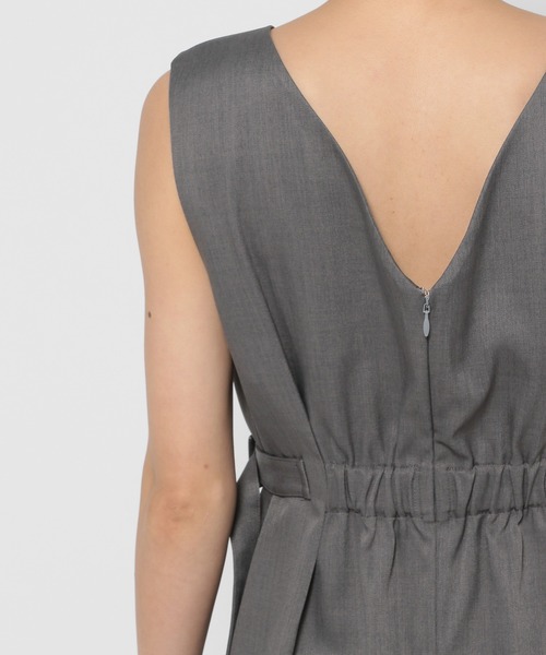 mysty woman(ミスティウーマン)の「サイドタブジャンスカ 135839(ジャンパースカート・レディース・チャコールグレー/ダークブラウン/ベージュ・FREE)」の4枚目の写真