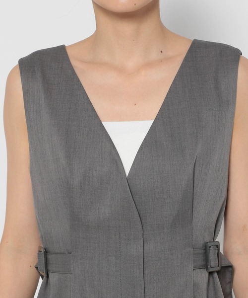 mysty woman(ミスティウーマン)の「サイドタブジャンスカ 135839(ジャンパースカート・レディース・チャコールグレー/ダークブラウン/ベージュ・FREE)」の19枚目の写真