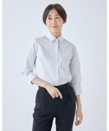 【SL/七分袖】レギュラーワンピースカラーブラウス/TOUGH BUTTON・NON IRON