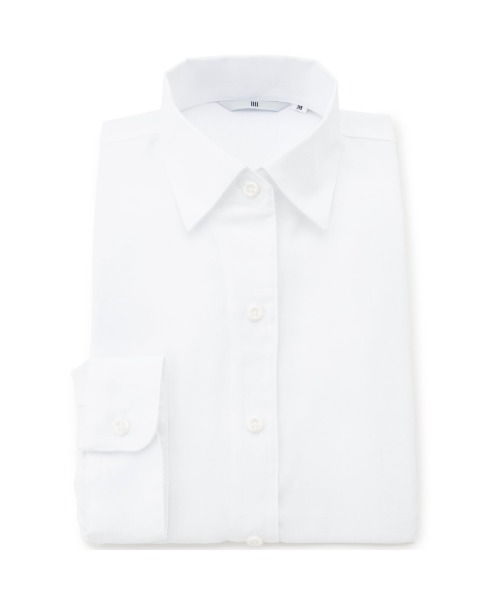 SUIT SELECT(スーツセレクト)の「【SL/七分袖】レギュラーワンピースカラーブラウス/TOUGH BUTTON・NON IRON(シャツ/ブラウス・レディース・ホワイト/ライトグレー・S/LL/M/L)」の22枚目の写真