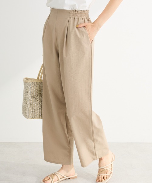 Green　Parks（グリーンパークス）の「イージーサイドラインパンツ（その他パンツ・レディース・グリーン/ブラック/ホワイト系その他2/ベージュ・FREE）」の4枚目の写真