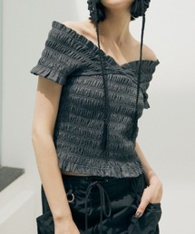 SLY | 2WAY SHIRRING BUSTIER TOPS ツーウェイ シャーリング ビスチェ トップス(Tシャツ/カットソー)