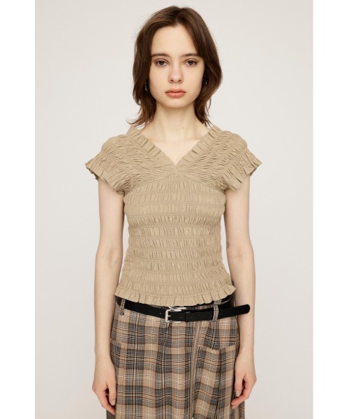RANDOM SHIRRING 2WAY BUSTIER