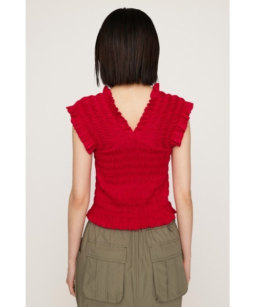トップス ohotoro 2way Shiring T-shirt 2WAY SHIRRING BUSTIER TOPS ツーウェイ シャーリング ビスチェ