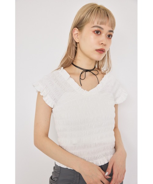 RANDOM SHIRRING 2WAY BUSTIER