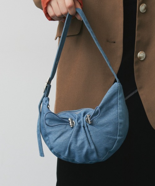 Solace（ソレイス）の「ドロストデザインハーフムーンバッグ（ハンドバッグ・レディース・ブルー/シルバー/ブラック・FREE）」の2枚目の写真