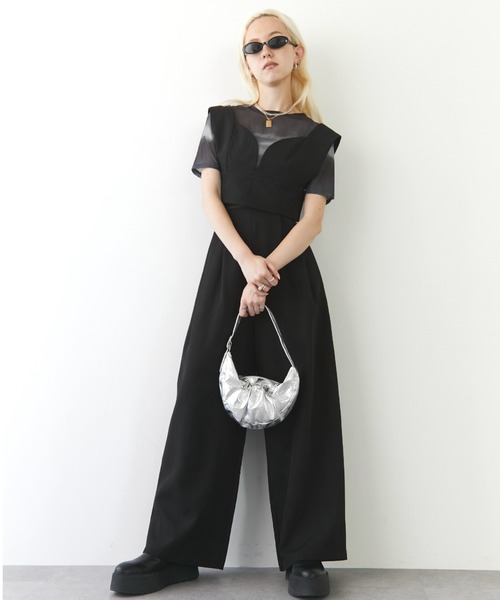 Solace（ソレイス）の「ドロストデザインハーフムーンバッグ（ハンドバッグ・レディース・ブルー/シルバー/ブラック・FREE）」の7枚目の写真