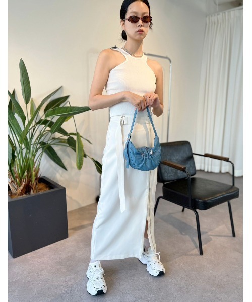 Solace（ソレイス）の「ドロストデザインハーフムーンバッグ（ハンドバッグ・レディース・ブルー/シルバー/ブラック・FREE）」の8枚目の写真