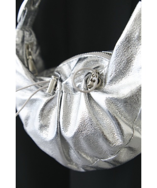 Solace（ソレイス）の「ドロストデザインハーフムーンバッグ（ハンドバッグ・レディース・ブルー/シルバー/ブラック・FREE）」の5枚目の写真