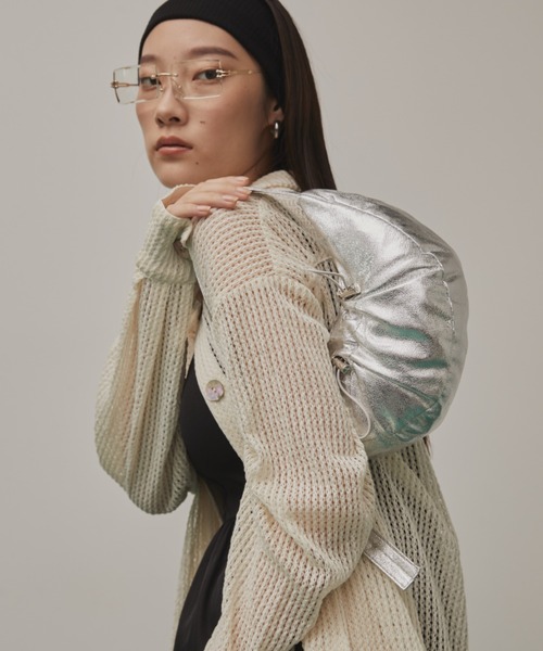 Solace（ソレイス）の「ドロストデザインハーフムーンバッグ（ハンドバッグ・レディース・ブルー/シルバー/ブラック・FREE）」の14枚目の写真