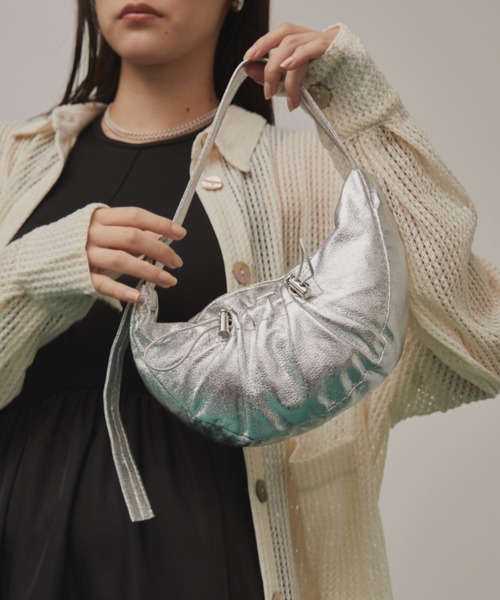 Solace（ソレイス）の「ドロストデザインハーフムーンバッグ（ハンドバッグ・レディース・ブルー/シルバー/ブラック・FREE）」の13枚目の写真