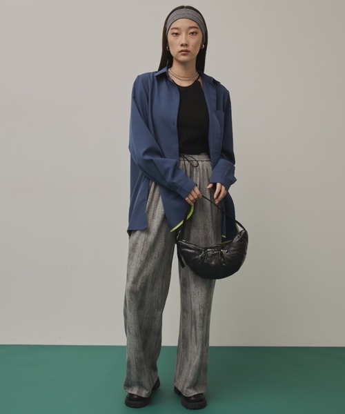 Solace（ソレイス）の「ドロストデザインハーフムーンバッグ（ハンドバッグ・レディース・ブルー/シルバー/ブラック・FREE）」の12枚目の写真