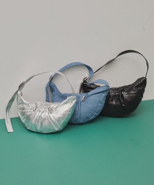 Solace（ソレイス）の「ドロストデザインハーフムーンバッグ（ハンドバッグ・レディース・ブルー/シルバー/ブラック・FREE）」の20枚目の写真