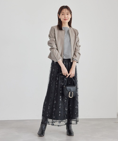 ROPE' PICNIC(ロペピクニック)の「スパンコール刺繍レーススカート(スカート・レディース・キナリ/ブラック・38)」の21枚目の写真