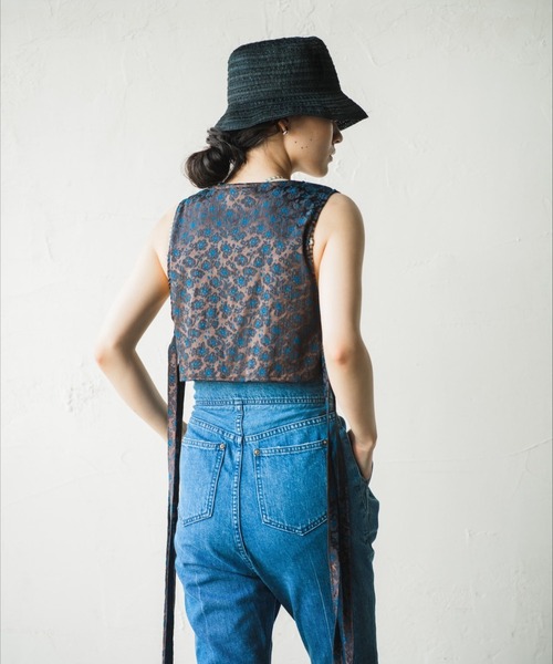 ORIENT MILLINERY（オリエント ミリナリー）の「LAY【ﾚｲ】リネンレース編みハット（ハット・レディース・ブラック/ナチュラル・FREE）」の21枚目の写真