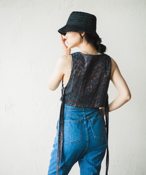 ORIENT MILLINERY（オリエント ミリナリー）の「LAY【ﾚｲ】リネンレース編みハット（ハット・レディース・ブラック/ナチュラル・FREE）」の18枚目の写真