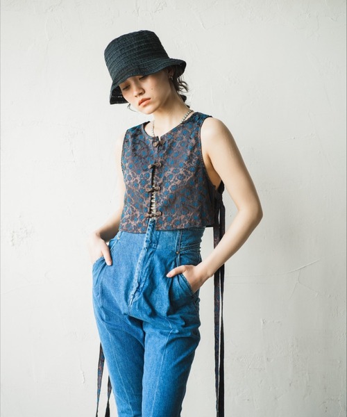 ORIENT MILLINERY（オリエント ミリナリー）の「LAY【ﾚｲ】リネンレース編みハット（ハット・レディース・ブラック/ナチュラル・FREE）」の20枚目の写真