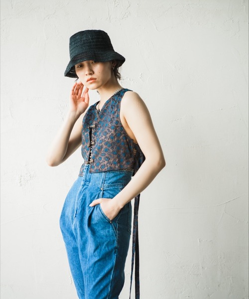 ORIENT MILLINERY（オリエント ミリナリー）の「LAY【ﾚｲ】リネンレース編みハット（ハット・レディース・ブラック/ナチュラル・FREE）」の19枚目の写真