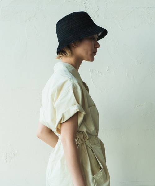 ORIENT MILLINERY（オリエント ミリナリー）の「LAY【ﾚｲ】リネンレース編みハット（ハット・レディース・ブラック/ナチュラル・FREE）」の7枚目の写真