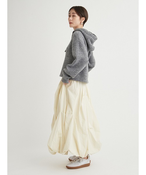 emmi（エミ）の「フーディーニットプルオーバー（ニット/セーター・レディース・オフホワイト/チャコールグレー/ピンク/ライム・FREE）」の15枚目の写真