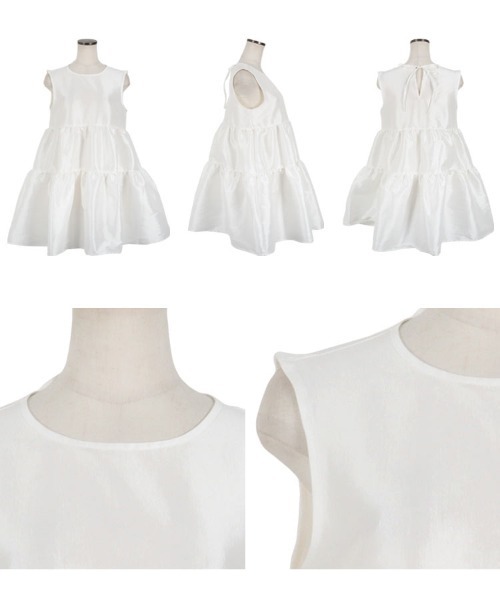 KOBE LETTUCE(コウベレタス)の「バックリボンボリューミーティアードシャイニーチュニック(チュニック・レディース・ホワイト/ブラック・M)」の11枚目の写真