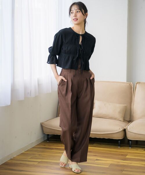 RETRO GIRL(レトロガール)の「麻ライクラフパンツ(その他パンツ・レディース・ブラウン/ブラック/ライトグレー・FREE)」の13枚目の写真