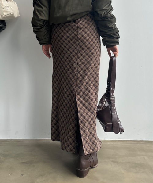 SHAGGIE（シャギー）の「チェック柄ロングスカート（スカート・レディース・ブラウン/ネイビー/ブラック・FREE）」の19枚目の写真