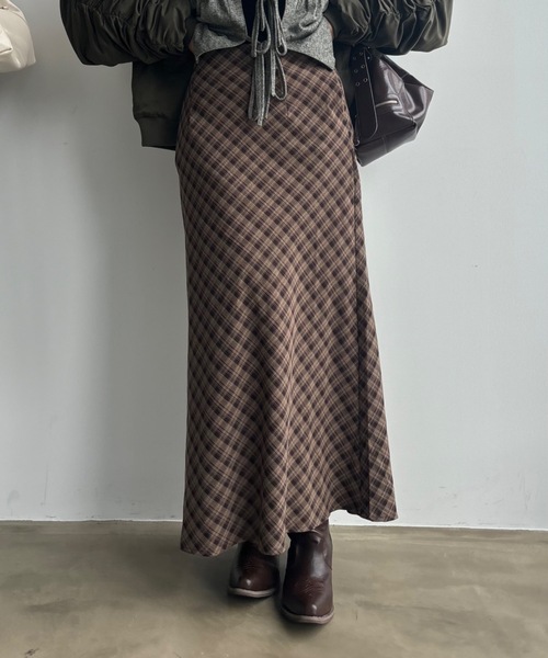 SHAGGIE（シャギー）の「チェック柄ロングスカート（スカート・レディース・ブラウン/ネイビー/ブラック・FREE）」の18枚目の写真