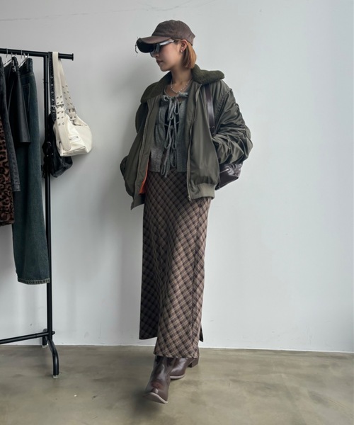 SHAGGIE（シャギー）の「チェック柄ロングスカート（スカート・レディース・ブラウン/ネイビー/ブラック・FREE）」の20枚目の写真