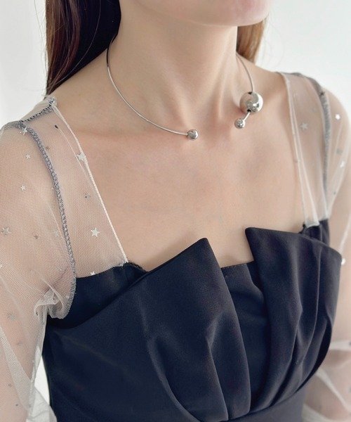 sowang（ソワン）の「メタルボールチョーカーネックレス ネックカフ-metal ball choker necklace-（チョーカー・レディース・シルバー/ゴールド・FREE）」の3枚目の写真