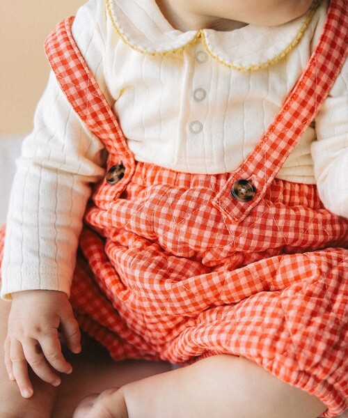 こども ビームス（コドモビームス）の「ベビー チェック キルト サスペンダー付 ブルマ 2024（70～80cm）（その他パンツ・キッズ・レッド/ネイビー・80/70）」の4枚目の写真
