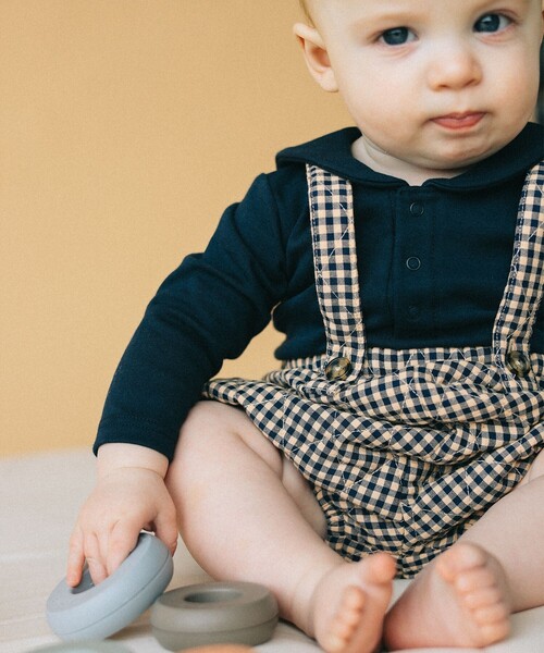 こども ビームス（コドモビームス）の「ベビー チェック キルト サスペンダー付 ブルマ 2024（70～80cm）（その他パンツ・キッズ・レッド/ネイビー・80/70）」の9枚目の写真