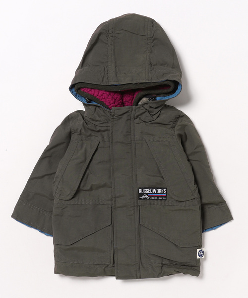 RUGGEDWORKS（ラゲッドワークス）の「裏ボアベスト付き　３WAYブルゾン（ブルゾン・キッズ・ライトブルー/ダークグレー/キャメル・80ｃｍ）」の2枚目の写真