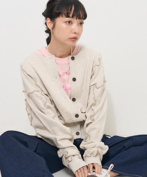 セール】配色メロー カーディガン（カーディガン/ボレロ
