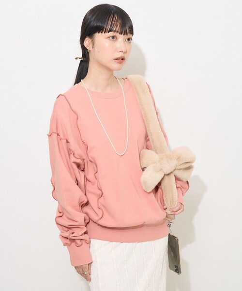 FREAK'S STORE(フリークスストア)の「配色メロー カーディガン(カーディガン/ボレロ・レディース・ナチュラル/ブラック/ライトグレー/ピンク・フリ-)」の13枚目の写真