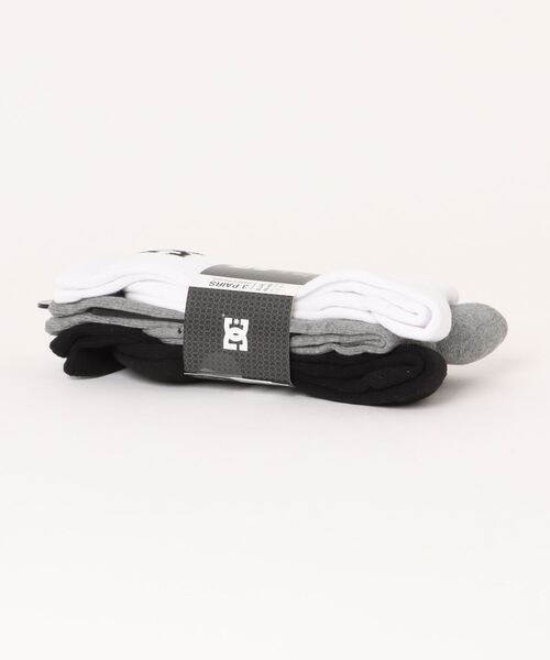 DC SHOES（ディーシーシューズ）の「SPP DC CREW 3PK BOY/DC3Pミドルソックス(靴下）（ソックス/靴下・メンズ・ブラック/その他/ホワイト・FREE）」の4枚目の写真
