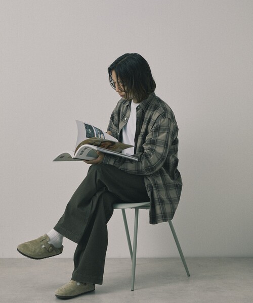 Firsthand（ファーストハンド）の「Re Firsthand design by IDEAS/リ ファーストハンド デザイン バイ イデアス REFH 草木染 レギュラーカラー タータンチェックシャツ（シャツ/ブラウス・メンズ・オリーブ/ブラウン・SMALL/MEDIUM/LARGE）」の7枚目の写真