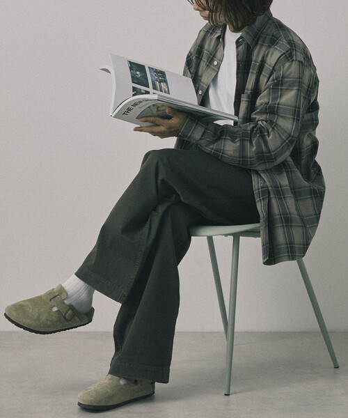 Firsthand（ファーストハンド）の「Re Firsthand design by IDEAS/リ ファーストハンド デザイン バイ イデアス REFH 草木染 レギュラーカラー タータンチェックシャツ（シャツ/ブラウス・メンズ・オリーブ/ブラウン・SMALL/MEDIUM/LARGE）」の6枚目の写真