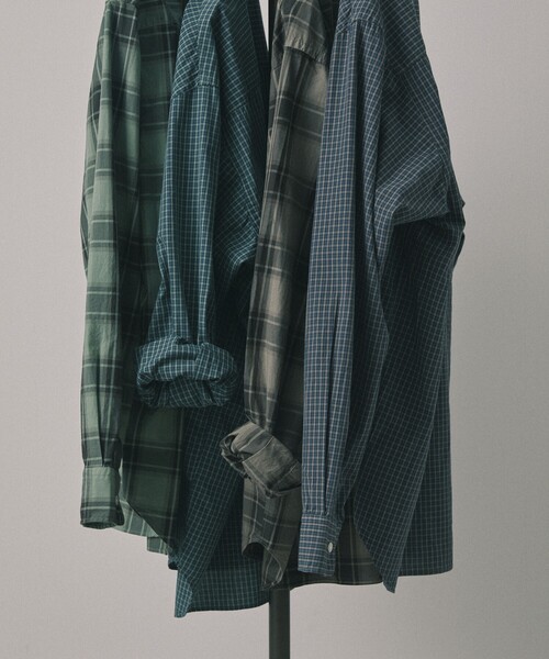 【セール】Re Firsthand design by IDEAS/リ ファーストハンド デザイン バイ イデアス REFH 草木染 レギュラーカラー タータンチェックシャツ（シャツ/ブラウス）｜Firsthand（ファーストハンド）