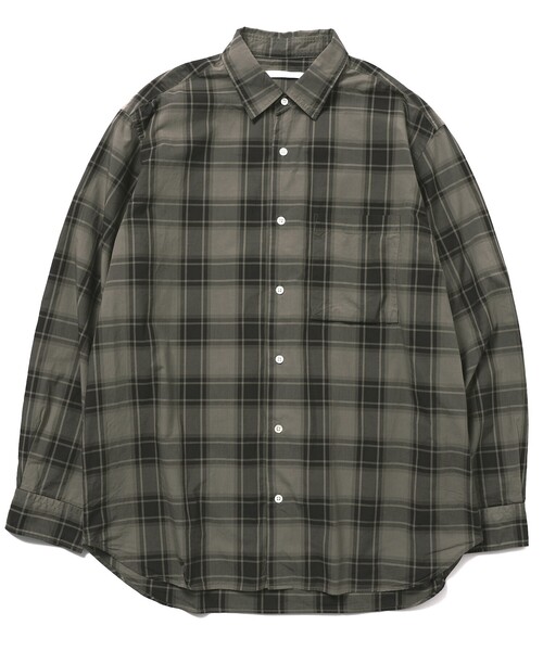 【セール】Re Firsthand design by IDEAS/リ ファーストハンド デザイン バイ イデアス REFH 草木染 レギュラーカラー タータンチェックシャツ（シャツ/ブラウス）｜Firsthand（ファーストハンド）