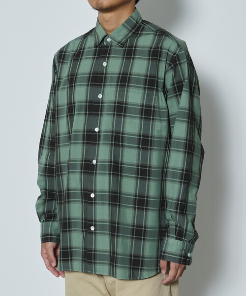 【セール】Re Firsthand design by IDEAS/リ ファーストハンド デザイン バイ イデアス REFH 草木染 レギュラーカラー タータンチェックシャツ（シャツ/ブラウス）｜Firsthand（ファーストハンド）