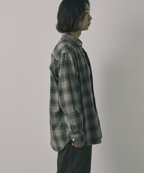 【セール】Re Firsthand design by IDEAS/リ ファーストハンド デザイン バイ イデアス REFH 草木染 レギュラーカラー タータンチェックシャツ（シャツ/ブラウス）｜Firsthand（ファーストハンド）