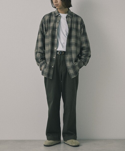 【セール】Re Firsthand design by IDEAS/リ ファーストハンド デザイン バイ イデアス REFH 草木染 レギュラーカラー タータンチェックシャツ（シャツ/ブラウス）｜Firsthand（ファーストハンド）