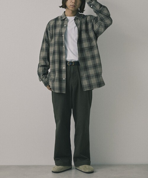 【セール】Re Firsthand design by IDEAS/リ ファーストハンド デザイン バイ イデアス REFH 草木染 レギュラーカラー タータンチェックシャツ（シャツ/ブラウス）｜Firsthand（ファーストハンド）