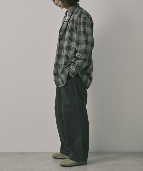 【セール】Re Firsthand design by IDEAS/リ ファーストハンド デザイン バイ イデアス REFH 草木染 レギュラーカラー タータンチェックシャツ（シャツ/ブラウス）｜Firsthand（ファーストハンド）